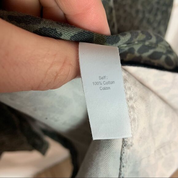 Excellent Marissa Webb Denim Cheetah Mera Print Canvas mini Dress Size Large H1 - Picture 13 of 14